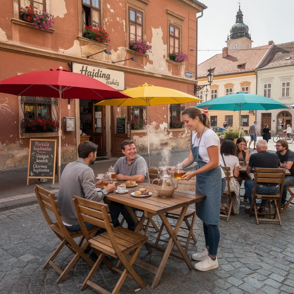 Búzatea csészében, körülötte száraz fűszernövények.